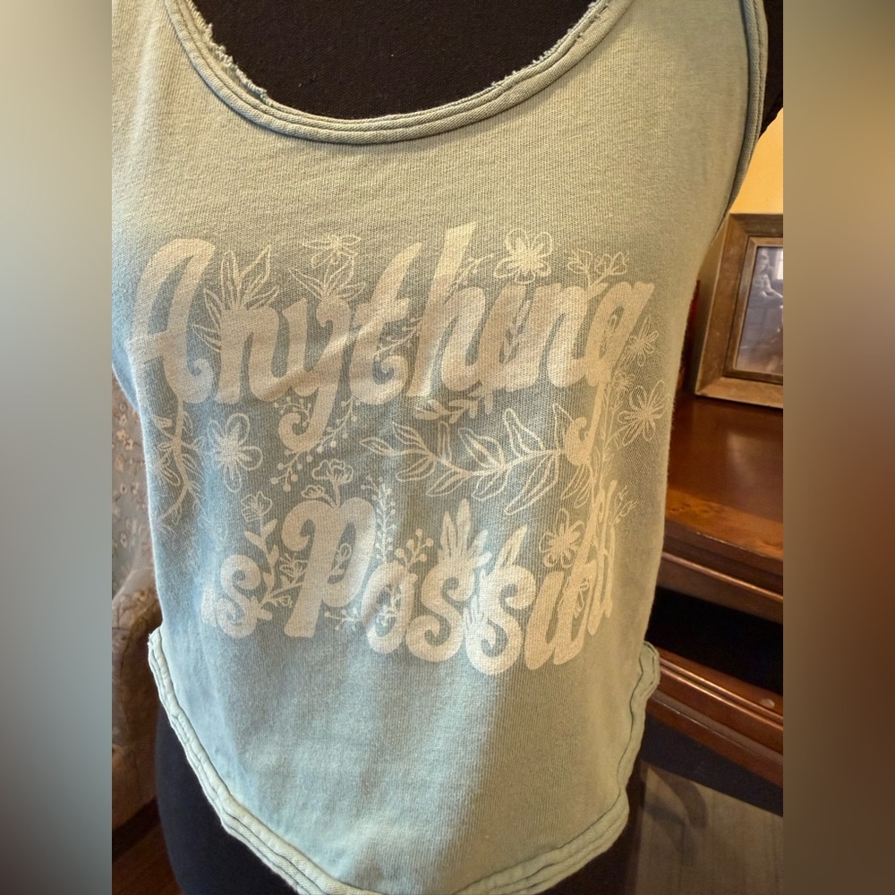 American Eagle Outfitters Mint Green Graphic Tank Top - Picture 2 of 3
